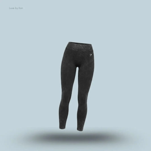 Gymshark x Bratz Leggings Black Wash Limited Edition high-waisted squat-proof dipped waistband bum scrunch washed finish women's activewear front view India