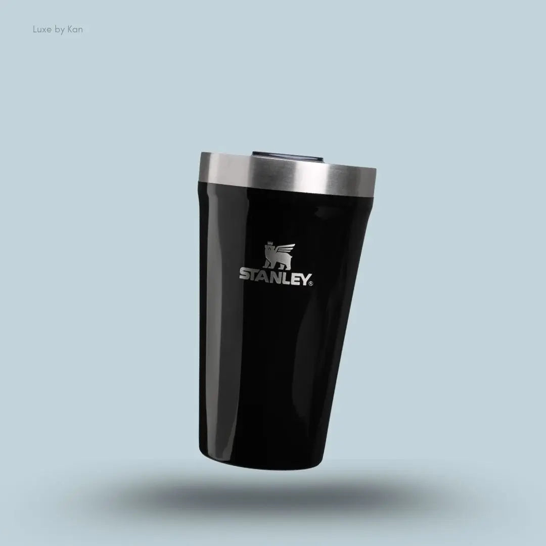 Stanley Everyday Textured Tumbler 0.47L Black Gloss faceted exterior stackable tumbler front view India