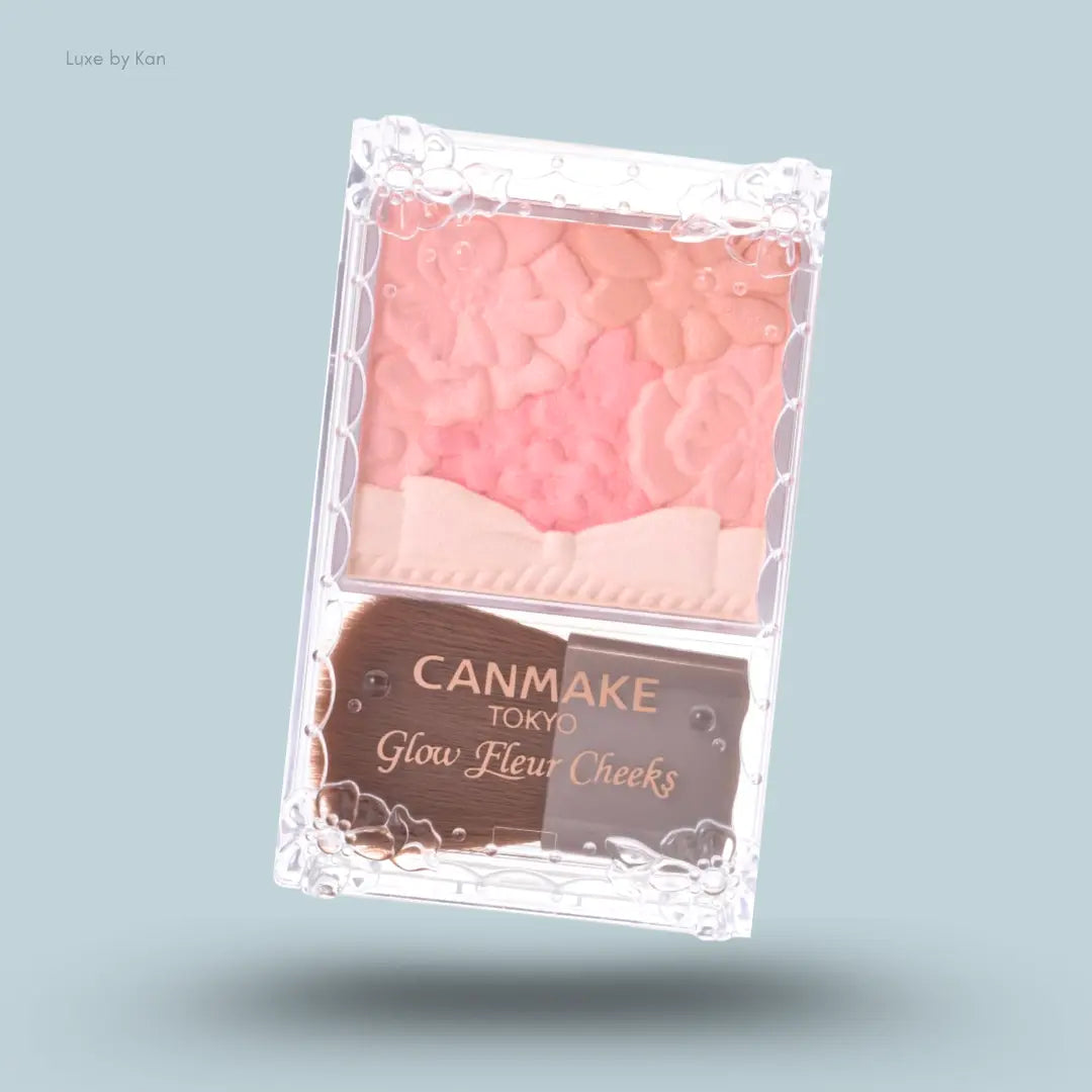 Canmake Glow Fleur Cheeks 01, flower-shaped powder blush compact