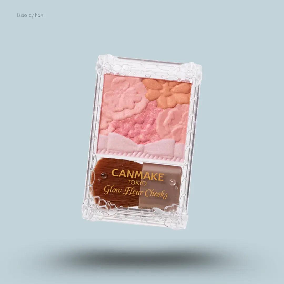 Canmake Tokyo Glow Fleur Cheeks 03, flower-shaped powder blush compact