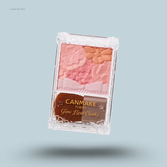 Canmake Tokyo Glow Fleur Cheeks 03, flower-shaped powder blush compact