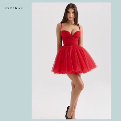 HOUSE OF CB Princess Holly Red Tulle Mini Dress