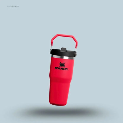 Stanley IceFlow Flip Straw 2.0 Tumbler 0.41L Chili Black colour leakproof compact tumbler with flip straw front view India