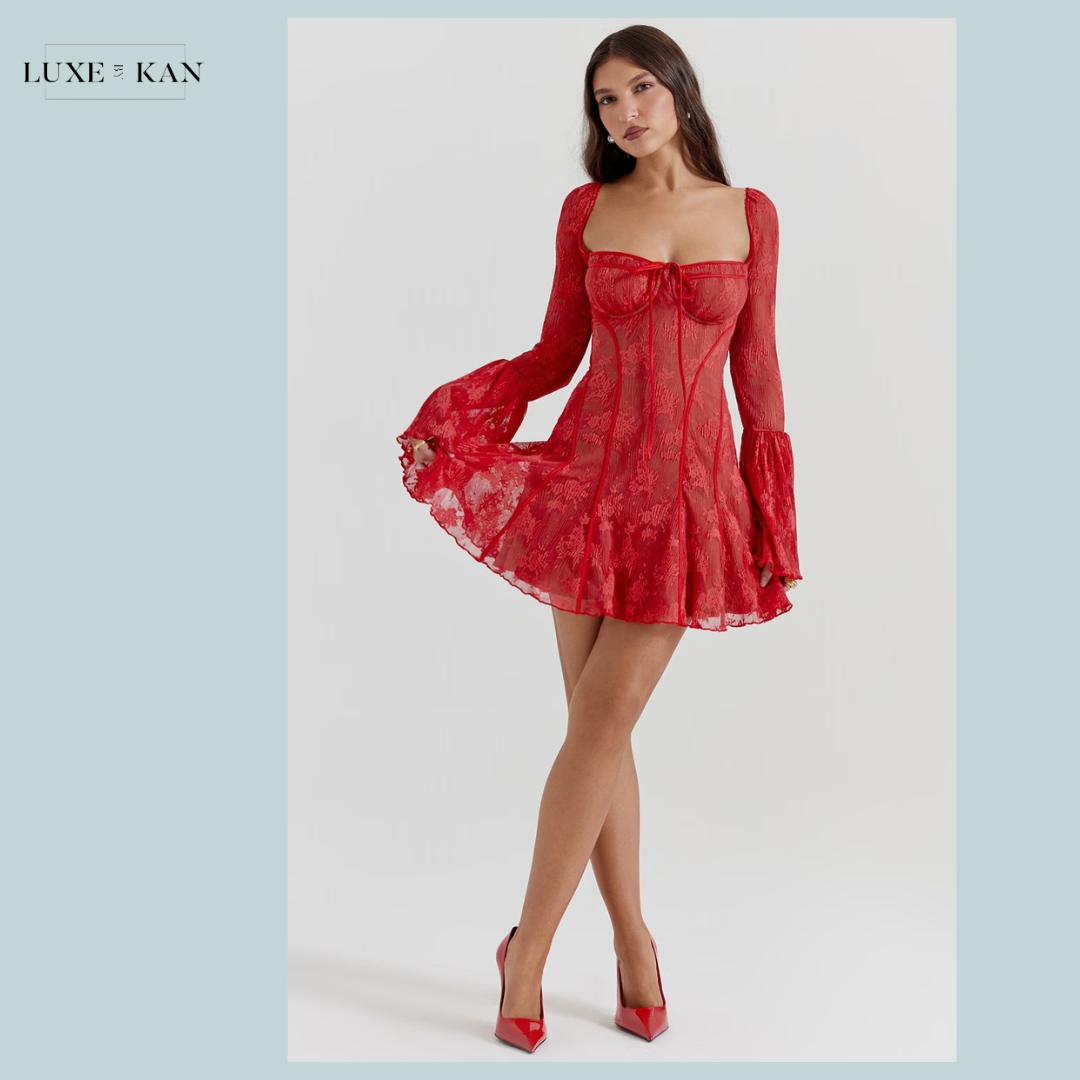 HOUSE OF CB Analissa Scarlet Lace Corset Dress