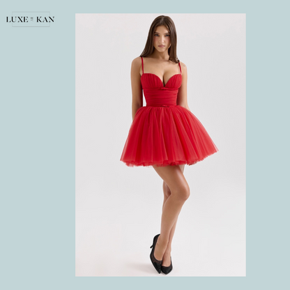 HOUSE OF CB Princess Holly Red Tulle Mini Dress