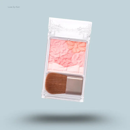 Canmake Glow Fleur Cheeks 02 Apricot Fleur, close-up of coral-apricot flower petal shades