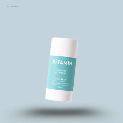 Bitamin Seasalt Natural Deodorant 30g roll-on on blue background — Luxe by Kan India