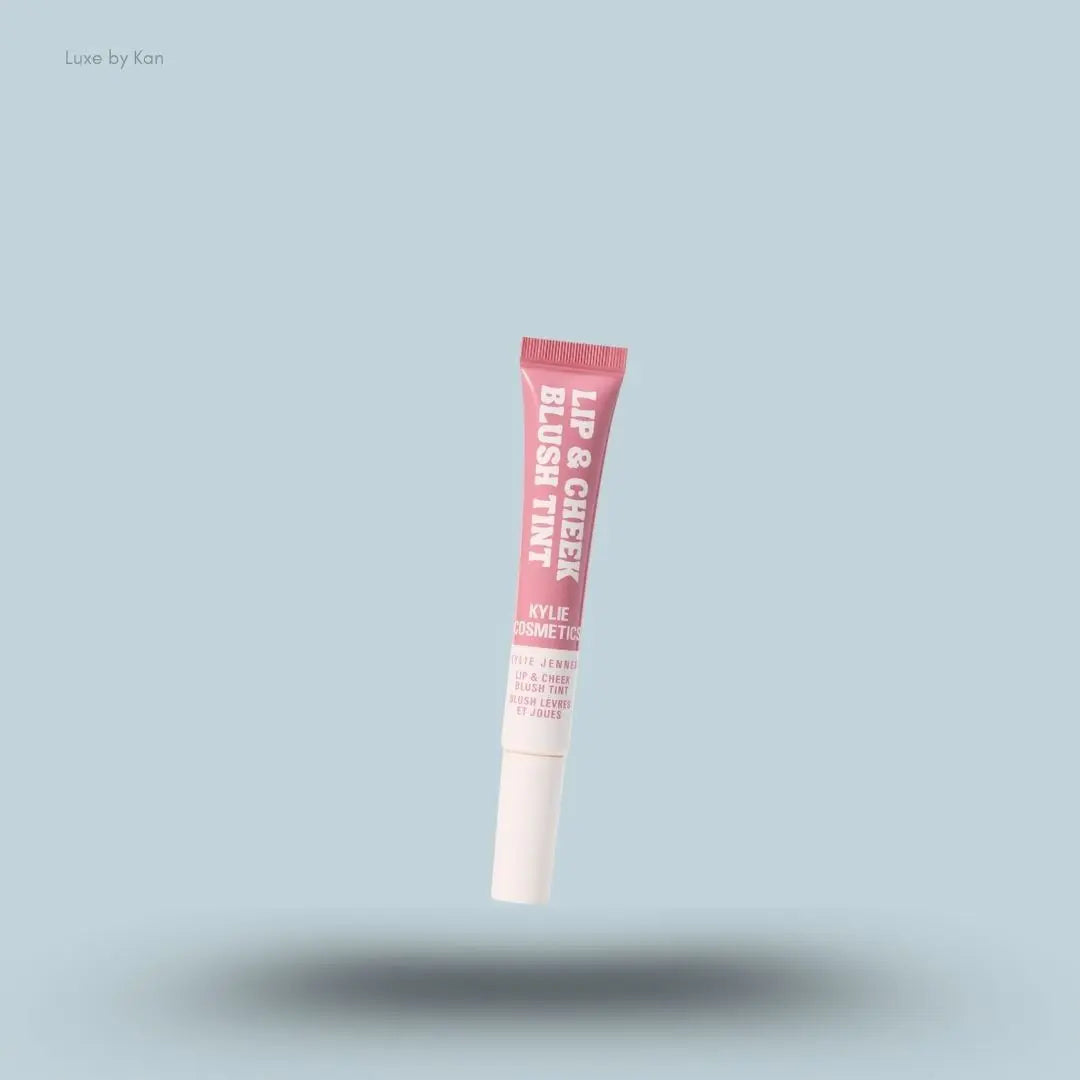 Kylie Cosmetics Lip and Cheek Blush Tint 9ml tube on blue background — Luxe by Kan India