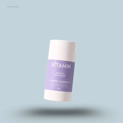 Bitamin Lavender Chamomile Natural Deodorant 30g roll-on on blue background — Luxe by Kan India