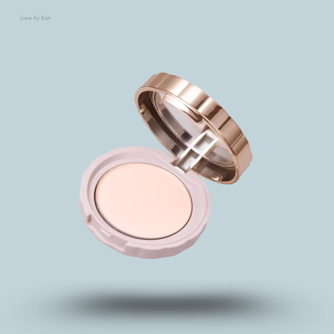 Canmake Secret Beauty Powder in 02 Natural, open pressed powder compact
