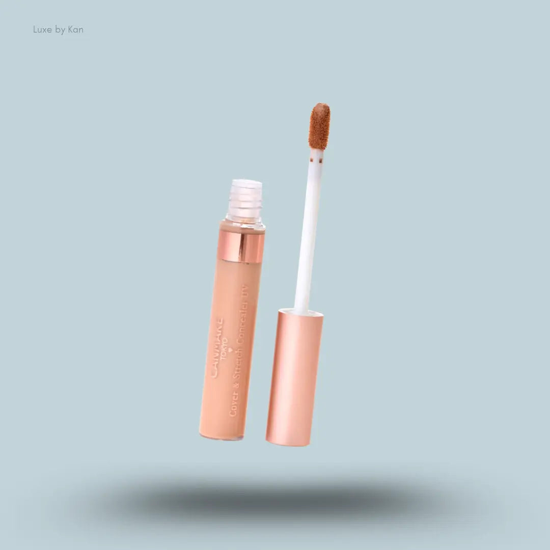 Canmake Cover & Stretch Concealer UV in Beige, cream concealer tube with cap off