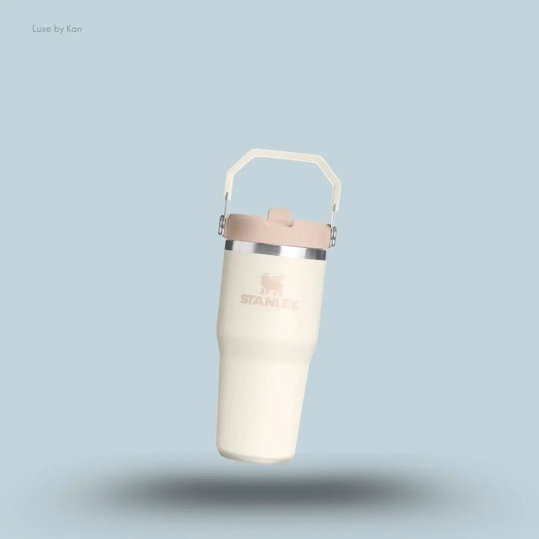 Stanley IceFlow Flip Straw 2.0 Tumbler 0.41L Cream colour leakproof compact tumbler with flip straw front view India