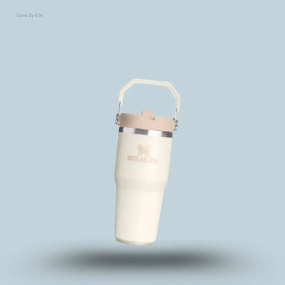 Stanley IceFlow Flip Straw 2.0 Tumbler 0.41L Cream colour leakproof compact tumbler with flip straw front view India