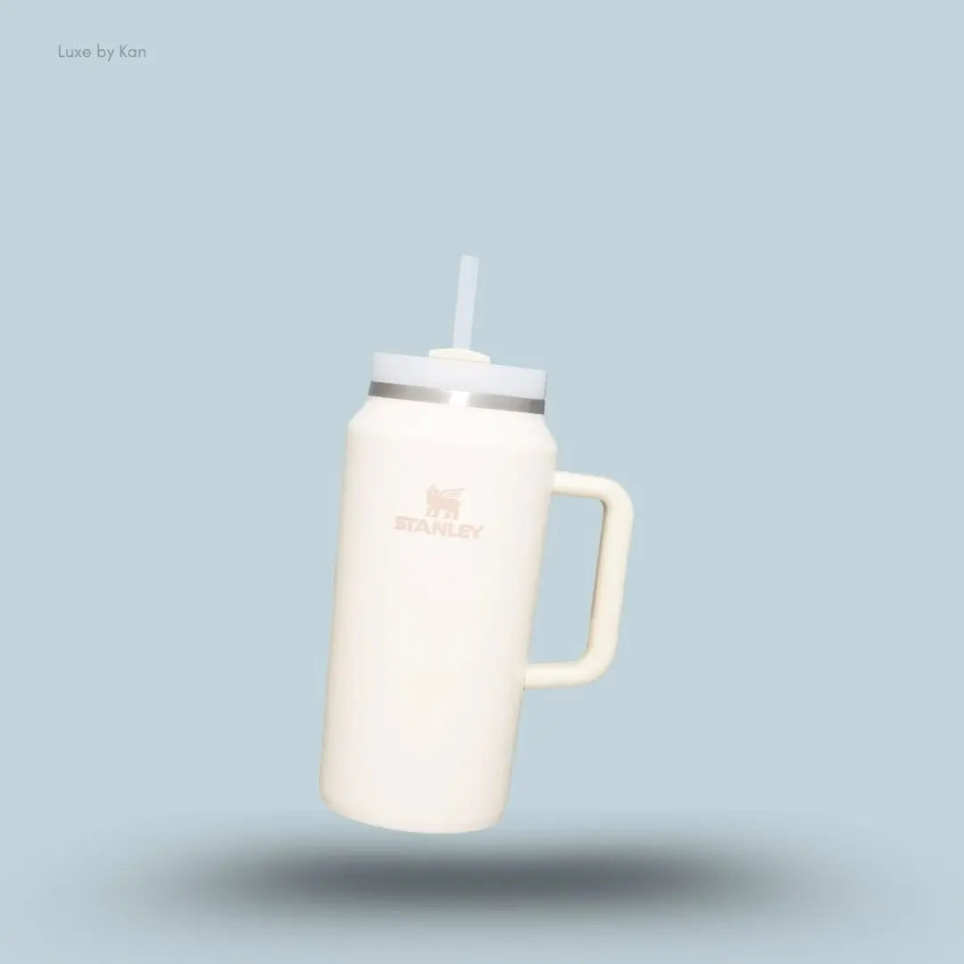 Stanley Quencher H2.0 FlowState Tumbler 1.9L Cream colour all-day hydration tumbler with FlowState lid front view India