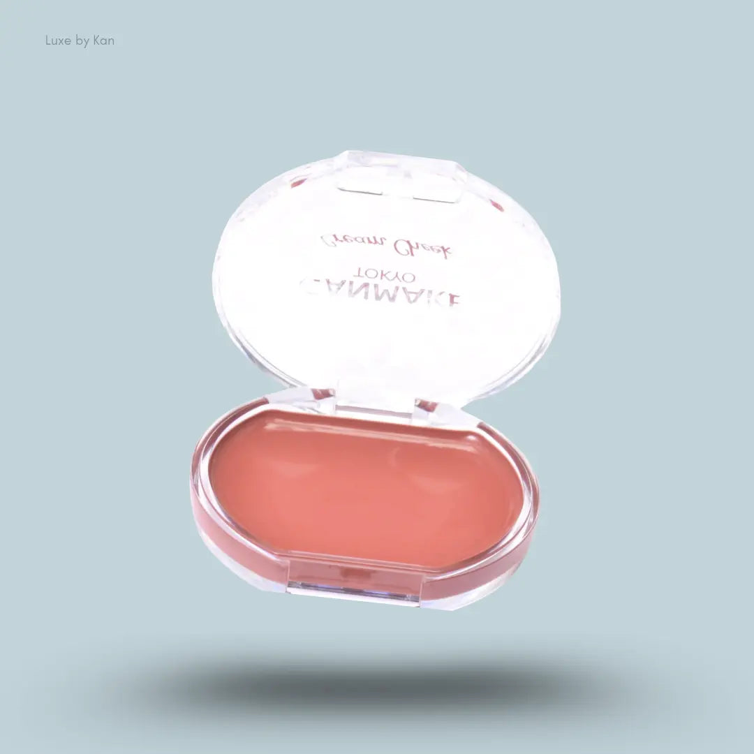 Canmake Cream Cheek in 16 Almond Terracotta, open cream blush compact