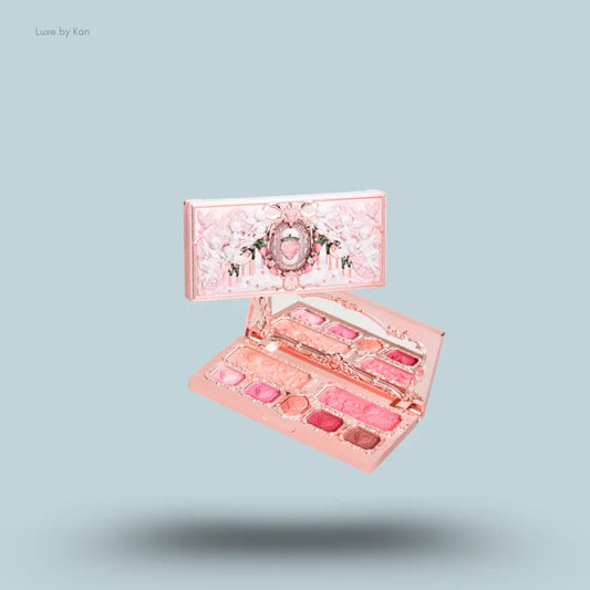 Flower Knows Strawberry Cupid Makeup Palette in 02 Cupid's Mischief, romantic pink mattes and shimmers
