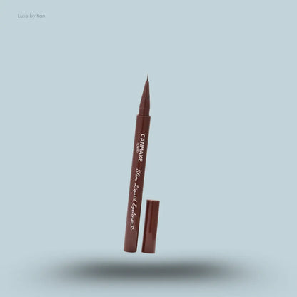 Canmake Slim Liquid Eyeliner in 02 Brown, liquid eyeliner pen with cap off