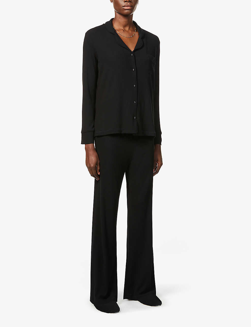 Skims Soft Lounge High-rise Wide-leg Stretch-jersey Trousers in