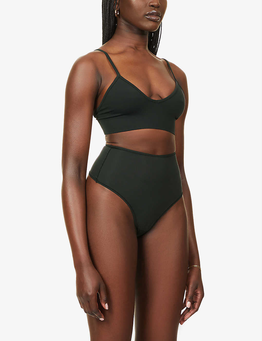 SKIMS - Seamless Sculpt ruched stretch-woven bralette