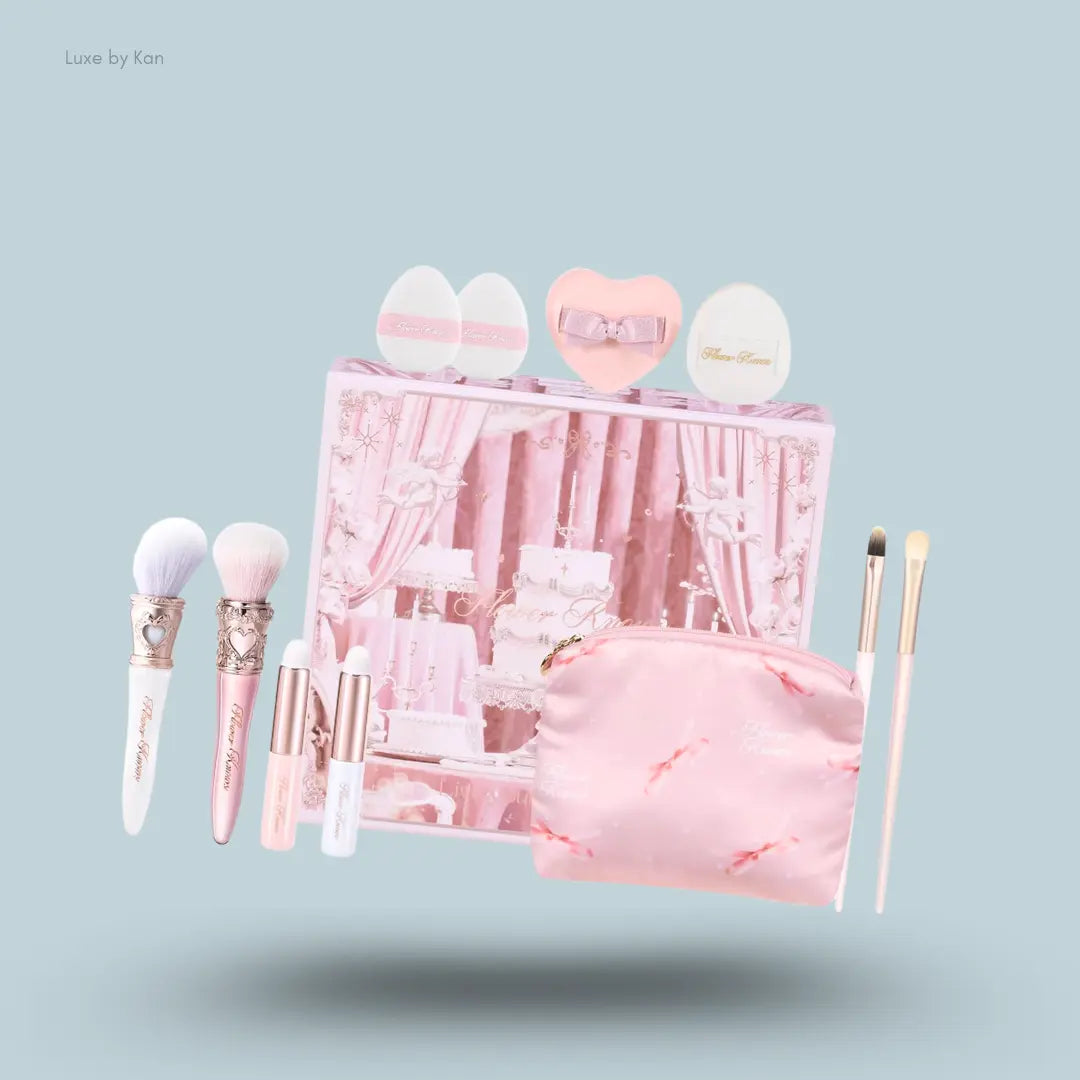 Flower Knows Makeup Brush Set 12 Pcs, full set of brushes with storage bag and gift box
