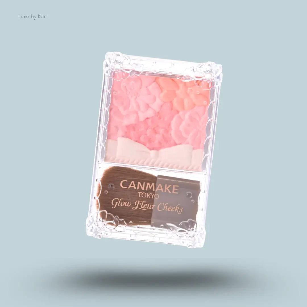 Canmake Glow Fleur Cheeks 02 Apricot Fleur, flower-shaped powder blush compact