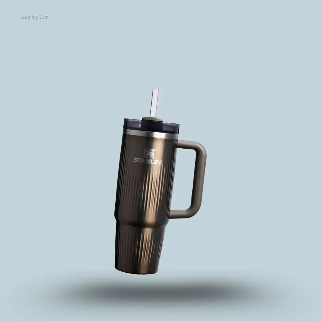 Stanley Quencher H2.0 Fluted Tumbler 0.89L Gunmetal Shine colour front view India