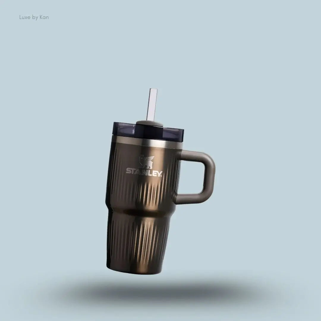 Stanley Quencher H2.0 Fluted Tumbler 0.59L Gunmetal Shine colour front view India