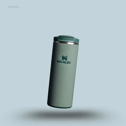 Stanley Transit Fliptop Mug 0.35L Hammertone Green colour front view AeroLight technology India
