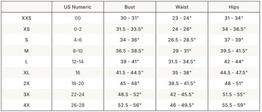 SKIMS Woven Shine Long Sleep Set size guide chart with measurements