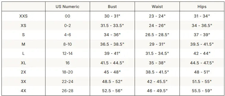 SKIMS Sheer Knit Ruffle Cami size guide chart with measurements