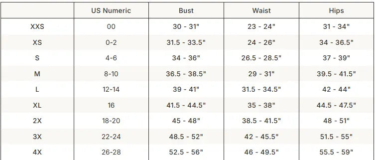 SKIMS Cotton Jersey Mini Dress size guide chart with measurements