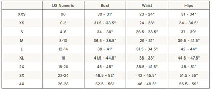 SKIMS Worn In Jersey T-Shirt size guide chart with measurements