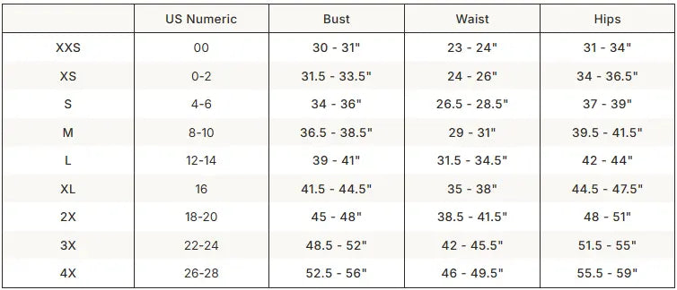 SKIMS Sheer Knit Ruffle Dress size guide chart with measurements
