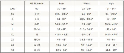 SKIMS Sheer Knit Ruffle Dress size guide chart with measurements