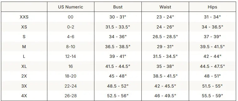 SKIMS Sleep Balloon Pant size guide chart with measurements