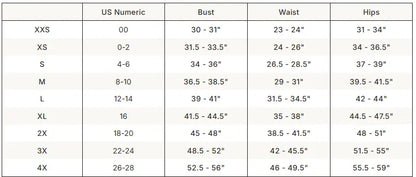 SKIMS Sleep Balloon Pant size guide chart with measurements