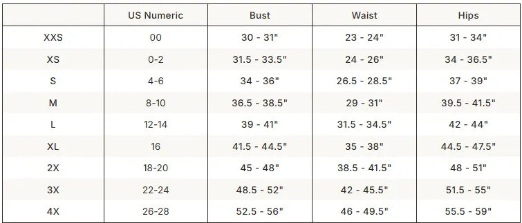 SKIMS Refined Knit Capri size guide chart with measurements
