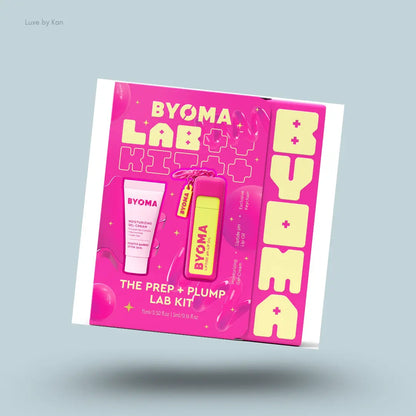BYOMA The Prep + Plump Kit – two products with packaging on blue background