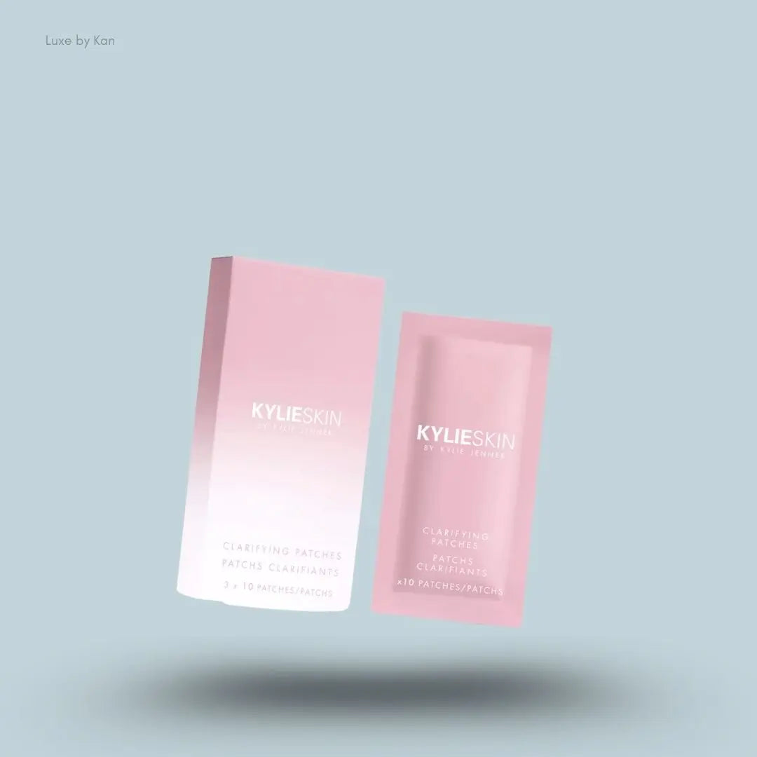 Kylie Cosmetics Clarifying Blemish Patches 18g sachet on blue background — LBK India