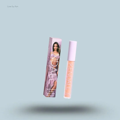 Kylie Cosmetics Kendall Lip Gloss 3g bottle on blue background — Luxe by Kan India
