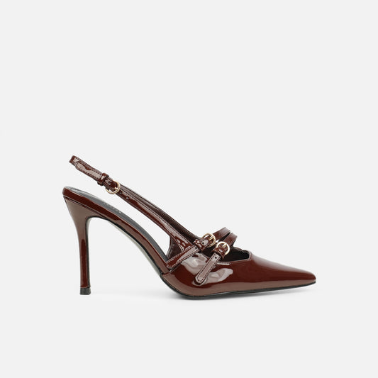 SIMMI SHOES KASSIANI PATENT SLING BACK COURT SHOES