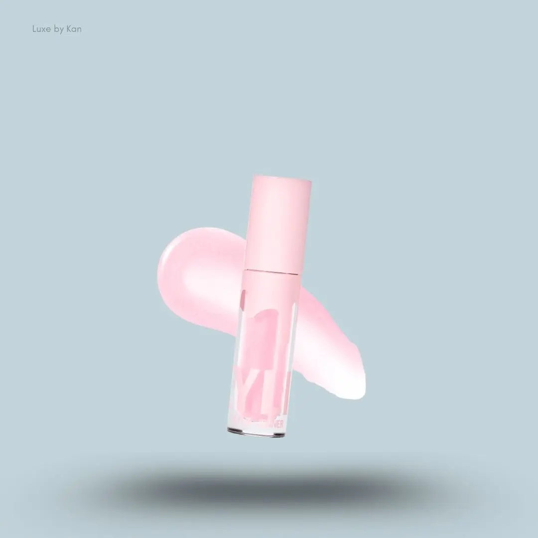  Kylie Cosmetics High Gloss Lip Gloss bottle and swatch on blue background — LBK India