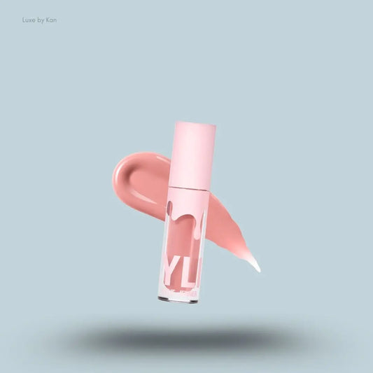  Kylie Cosmetics High Gloss Lip Gloss bottle and swatch on blue background — LBK India