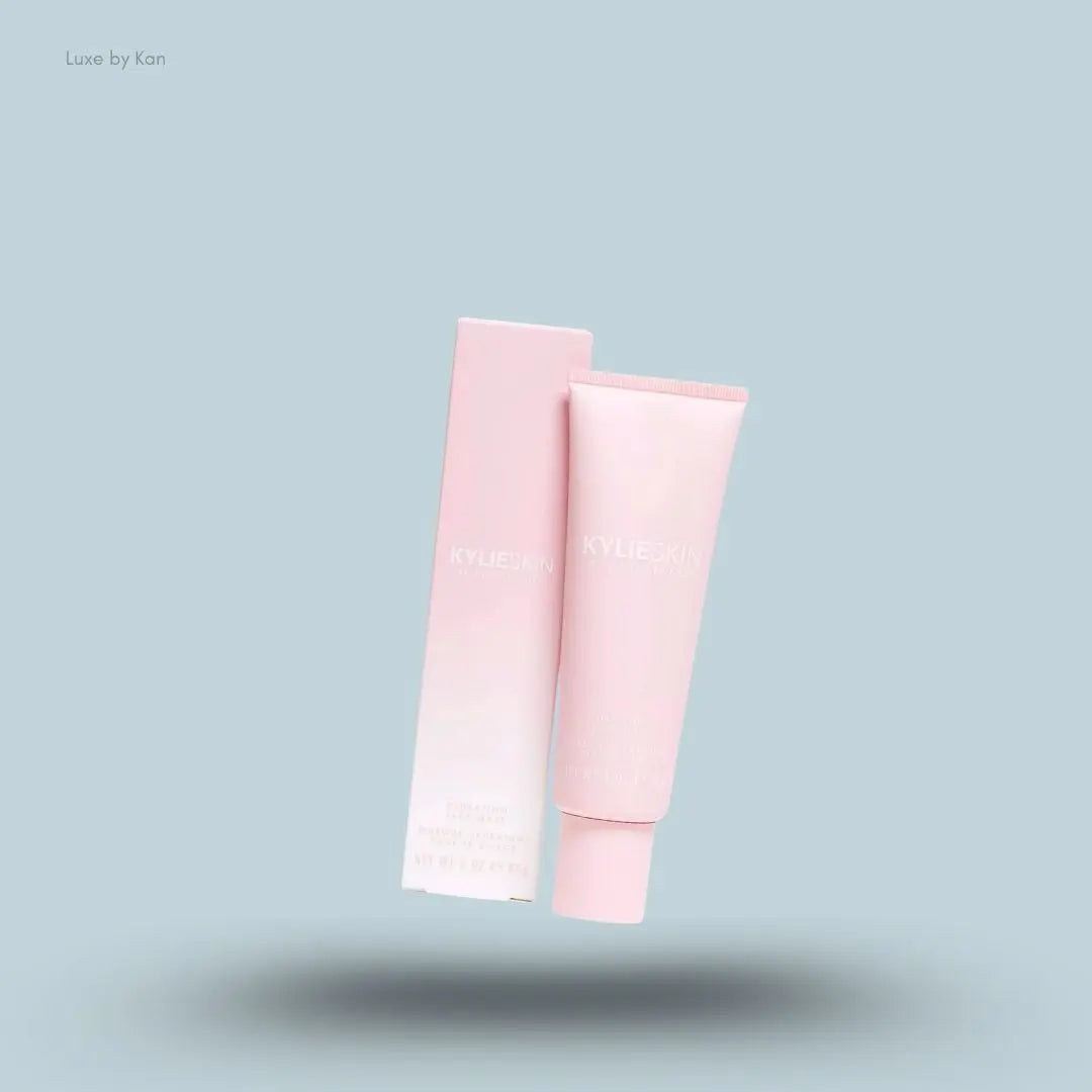 Kylie Skin by Kylie Jenner Hydrating Face Mask tube on blue background — LBK India