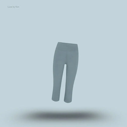 SKIMS Cotton Jersey Foldover Capri in Kyanite, flat lay on light blue background