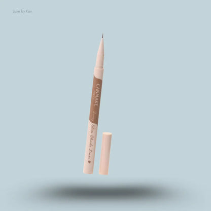 Canmake 3-Way Slim Eyes Shade & Liner in Ash Brown, slim eye pencil with cap off