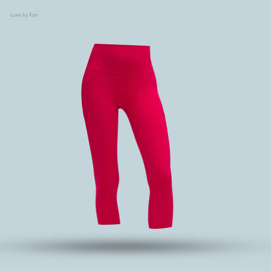 Bright pink Lululemon Align™ High-Rise Crop 21" leggings, showcasing a sleek and modern athletic design.