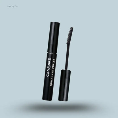 Canmake Quick Lash Curler in Black, mascara tube with curler wand