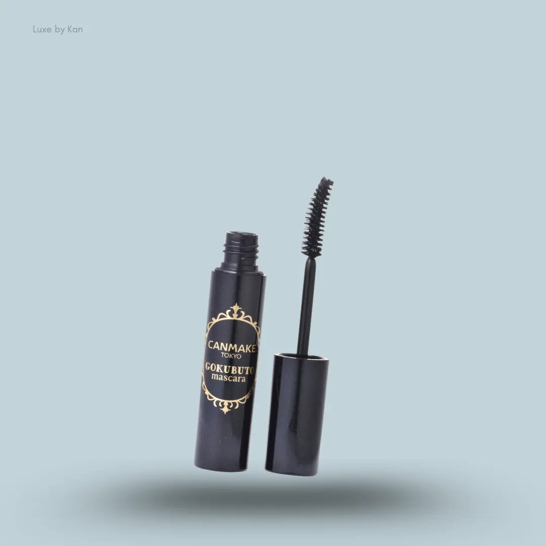 Canmake Gokubuto Mascara Hyper Volume in 01 Super Black, mascara tube with wand