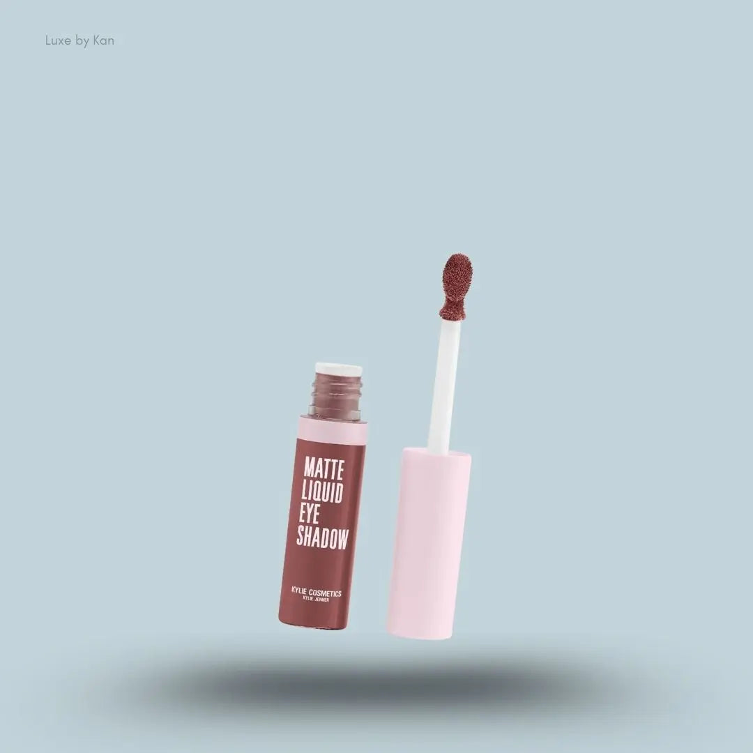Kylie Cosmetics Matte Liquid Eyeshadow bottle on blue background — Luxe by Kan India